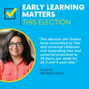 Greens push for free universal early childhood education and care