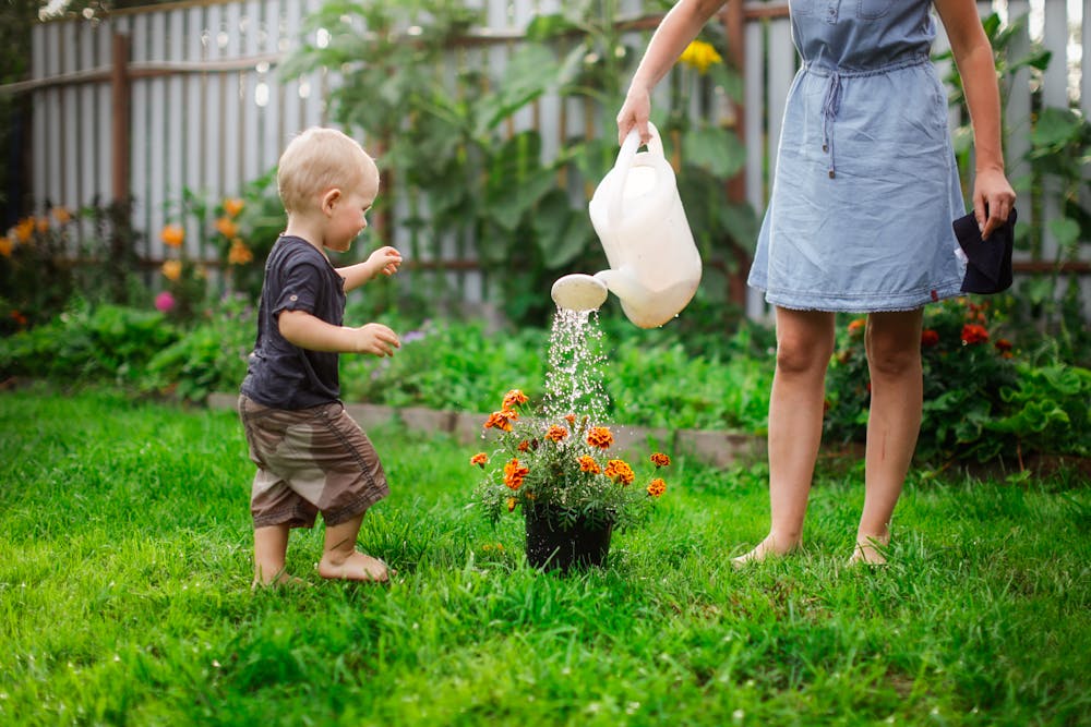 Setting up a joint project, such as a garden, before the parent goes away can be helpful. Shutterstock