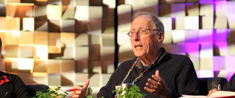 Peter Moss at Early Childhood Australia’s National Conference in 2019 in Hobart.